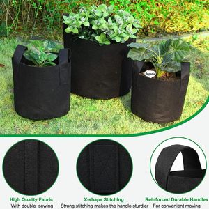 Yitran Sac de culture en tissu non tissé rond de <span class=keywords><strong>7</strong></span> gallons, fourni directement par l'usine, durable et réutilisable, pot en tissu, couleur noir/gris/marron - Product Image 5
