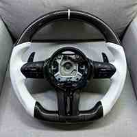 Volant de voiture en fibre de carbone en stock, compatible avec BMW F10 F30 F01 F16 F20 F36 F22 F31M3 F80 M4 M6 X5 F15 E70 E90 E60 E46