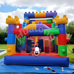 Huatong thương mại PVC Combo ngoài trời nhảy lâu đài khối xây dựng Bouncer khô trượt trượt trượt <span class=keywords><strong>Inflatable</strong></span> cho Đảng - Product Image 3