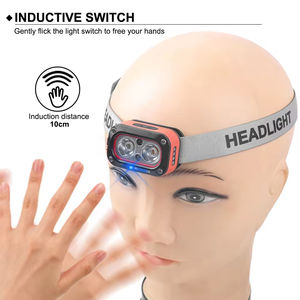 Linterna Frontal Ultraligera para Exteriores, Luz Blanca+Amarilla+Roja con Destello de Advertencia, Recargable - Product Image 2