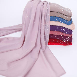 Best verkochte Arabische moslim hijab sjaals van chiffon met parelontwerp - Product Image 2