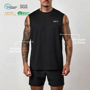Camiseta Deportiva HUCAI OEM con Logotipo Personalizado, Ligera, Transpirable, <span class=keywords><strong>de</strong></span> Malla, <span class=keywords><strong>para</strong></span> Entrenamiento, Running, Gimnasio - Product Image 3