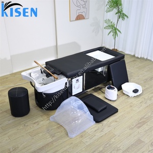 KISEN Adjustable Electric <b>Backrest</b> Head Spa Acrylic Basin Pedicure Foot Head Massage Hair Washing Massage <b>Bed</b> Salon Shampoo <b>Bed</b> - Product Image 1