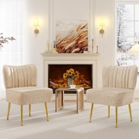 Chaise d'appoint moderne et confortable sans accoudoirs en cuir PU, chaise d'appoint rembourrée pour le salon et la maison
