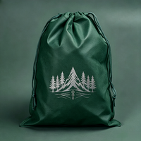 Sac à cordon non tissé, écologique, recyclable, pochette de rangement, sac cadeau de voyage, emballage avec logo personnalisé pour la publicité