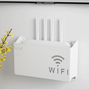 Wireless WIFI Home Router <strong>Storage</strong> Box <strong>Wall</strong> Mounted Set-Top TV Rack <strong>Bedroom</strong> &amp; Living Room Sorting <strong>Storage</strong> Made of Durable Plastic - Product Image 1
