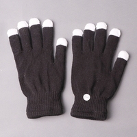 Guantes LED Luminosos de Punto Acrílico, Guantes Intermitentes Coloridos para Fiestas, Halloween, Conciertos, Espectáculos, Raves, Cosplay