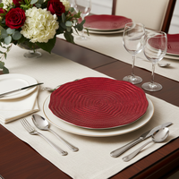 Assiettes rondes de luxe 13 pouces en PP doré, à motif gaufré ondulé, durables, réutilisables, vintage, à motif personnalisé, pour vaisselle de mariage