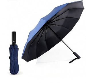 Parapluie pliant classique 3 sections, OEM/ODM d'usine, vente en gros, pas cher, 8 couleurs au choix, pour la pluie - Product Image 2