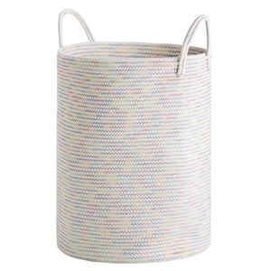 Panier à <span class=keywords><strong>linge</strong></span> pliable fait à la main rose 2 tons chanvre <span class=keywords><strong>corde</strong></span> couverture panier - Product Image 1