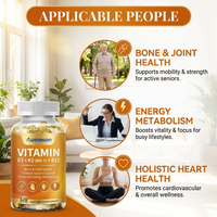 Gélules de Vitamines D3 K2 et Complexe de Calcium à Marque Blanche 10000 UI – Suppléments pour les Os et le Cœur – Capsules Végétaliennes de Vitamine D3 K2 MK7 B12