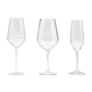 Copas de vino Stemless, copas de vino de plástico irrompibles, vasos de beber inastillables para fiestas