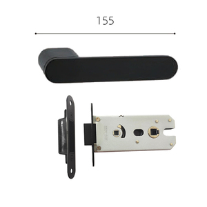 2026 Italian Minimalist Modern Entry Privacy <strong>Door</strong> Lever <strong>Knob</strong> Matt Black Zinc Alloy for Indoor <strong>Bedroom</strong> Silent Ecological Hotels - Product Image 4