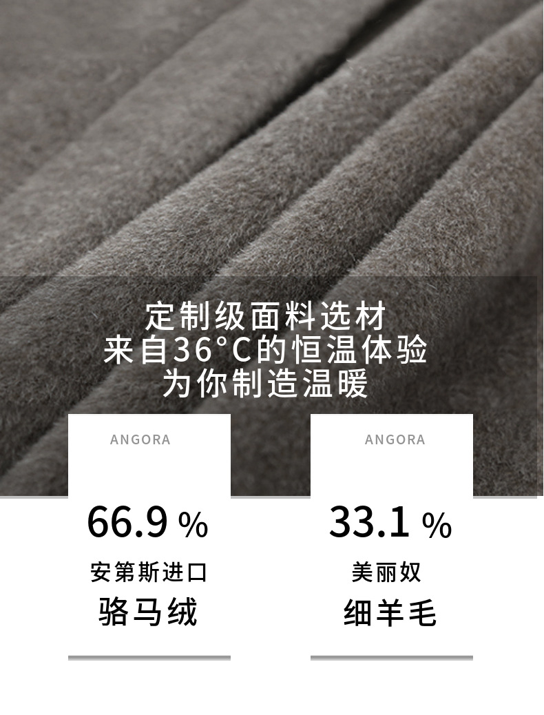 2022 new gray Luoma velvet coat Women's Mid-length high-end alpaca winter warm woolen coat