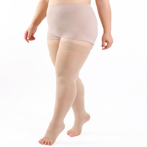 Antislip Silicagel Gegradueerde Medische 20-31mmhg Nude Dij Hoge Compressie Open Teen Sokken Voor Spataderen - Product Image 2
