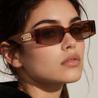 Lunettes de soleil tendance à monture léopard, petites et carrées, pour hommes et femmes