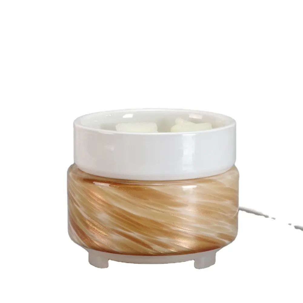 Wholesale Glass Electric Candle Warmer with Ceramic Dish Essential Oil Burner for Home Decoration