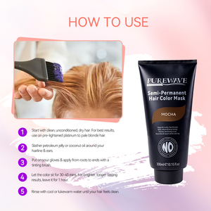 Tinte <span class=keywords><strong>de</strong></span> <span class=keywords><strong>Cabello</strong></span> Profesional PW PPD Free para Salón, Crema <span class=keywords><strong>de</strong></span> Coloración Orgánica Natural sin Amoníaco, Tinte Semipermanente Marrón para el <span class=keywords><strong>Cabello</strong></span> - Product Image 4