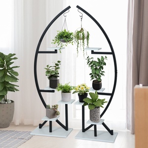 Étagère <span class=keywords><strong>de</strong></span> présentation intérieure <span class=keywords><strong>en</strong></span> métal à 6 niveaux <span class=keywords><strong>en</strong></span> forme <span class=keywords><strong>de</strong></span> demi-<span class=keywords><strong>lune</strong></span> supports <span class=keywords><strong>de</strong></span> plantes pour <span class=keywords><strong>la</strong></span> maison balcon patio jardin décor sol Pots <span class=keywords><strong>de</strong></span> fleurs jardinières - Product Image 2