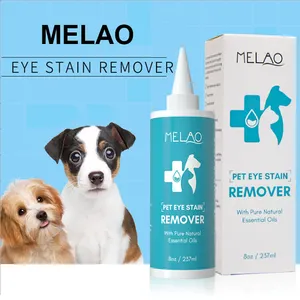 MELAO Private Label Tearless Pet Eye smacchiatore puro organico delicato Deep Eye Cleaning Pet Eye Drops per cani e gatti
