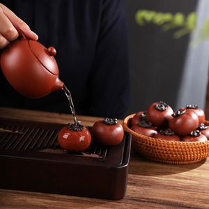 MSH Persimmon Tea Pet Ornaments en sable violet qui signifie que tout va bien - Product Image 2