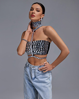 Ocstrade Ropa Mujer Débardeur Femme Argent Diamant Haut Court Top Accepter Personnalisé Débardeurs Femme Paillettes Gilet Sans Manches Sexy Y2K