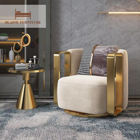 BLAINE chaise d'appoint pivotante à bras unique de luxe Design en tissu de haute qualité pour salle à manger hall d'hôtel salon moderne