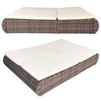 Vente chaude usine : Mobilier d'extérieur, lit de repos en rotin pour jardin, chaise longue imperméable, lit double pour piscine