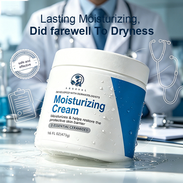 Private Label Moisturizing Cream,Body and Face Moisturizer for Dry Skin, Body Cream with Hyaluronic Acid and Ceramide