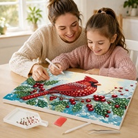 Kit de Bricolage de Luxe pour Décorations de Noël, Peinture Diamant 5D Perle Oiseau Rouge, Artisanat DIY, Vente en Gros Directe Usine, Livraison Directe Disponible
