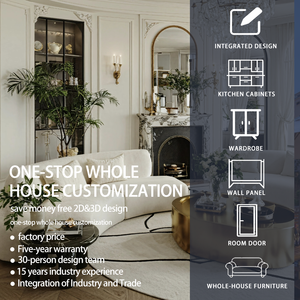 Juego de Muebles de Cocina Rústicos en Forma de L con Gabinetes de Pared y Encimera de Cuarzo, Cocina <span class=keywords><strong>Completa</strong></span> para Apartamento - Product Image 3