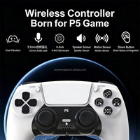 Manette de jeu sans fil P50A avec capteur de mouvement, double vibration, Bluetooth, pour console PS5 Slim Pro/PC/Steam, avec haut-parleur audio 3,5 mm