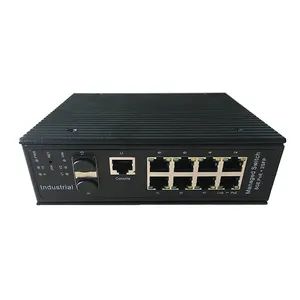 Industrial Din-Rail 8 ports gigabit l2 managed 802.3bt PoE++ 60W 90W 2 fiber SFP network PoE switch