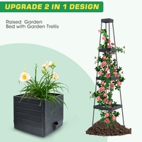 Plantes grimpantes auto-arrosantes, légumes, vignes, fleurs, lot de 2, bac à plantation surélevé avec treillis