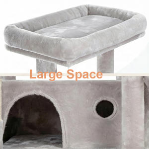 Premium multi-level grote kattenboom met krabpalen, hangmatten en wandbevestiging voor grote katten - Product Image 4