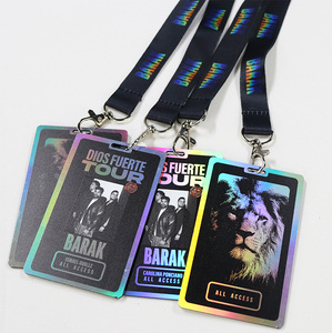 Insigne <span class=keywords><strong>en</strong></span> <span class=keywords><strong>plastique</strong></span> holographique Design Vip Passes Backstage Carte PVC pour le personnel de l'événement avec lanière - Product Image 1
