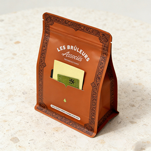 Sachet à <span class=keywords><strong>café</strong></span> à fond plat avec fermeture éclair, 8 côtés, personnalisable avec logo, 250g, 340g, 500g, avec valve et fente pour <span class=keywords><strong>carte</strong></span> - Product Image 4