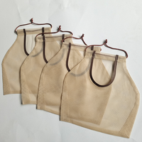 Sac de courses réutilisable en filet à cordon de serrage XIYI, écologique et durable, couleur unie, 45x47cm, pour fruits et rangement de cuisine