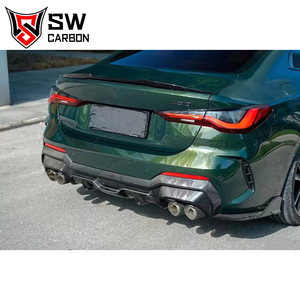 Difusor Trasero de Fibra de Carbono para <span class=keywords><strong>BMW</strong></span> Serie 4 <span class=keywords><strong>Gran</strong></span> <span class=keywords><strong>Coupé</strong></span> G26 425i/430i/<span class=keywords><strong>M440i</strong></span> 2020+, Labio del Parachoques Trasero, Ajuste Perfecto, Kit de Carrocería - Product Image 4