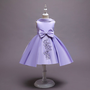 Vestido de tul de Navidad para niña pequeña, Multicolor, blanco, sin mangas, bordado de satén, Princesa, boda, noche, 2022 - Product Image 3