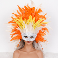 Masque en plumes élégant fait à la main pour bal masqué, accessoires de costume de fête unisexe pour adultes