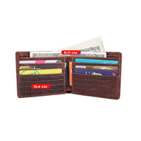 Dompet Pendek Kulit Sapi Asli untuk Pria, Dompet Pendek Penahan Kartu Penghalang Rfid untuk Pria