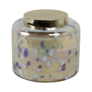 Candela Profumata Decorativa Macchiettata con Coperchio, Stile Pilastro, per Uso Interno ed Esterno - Product Image 4