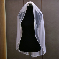 Voile de mariée lourd brodé de perles pour femmes, voiles de mariée faits à la main, voile de mariée en cristal brodé de perles