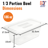 Bac GN en polycarbonate transparent de qualité alimentaire, multi-tailles, empilable, avec couvercle, pour buffet d'hôtel et restauration
