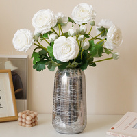 Fleurs artificielles de renoncules, nouvelle tendance, pour mariage et décoration intérieure, fleurs de renoncules au toucher réel, 3 têtes, camélias au toucher réel