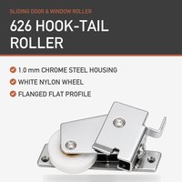 Roller Kait OEM 626 yang Dibuat Sesuai Gambar Anda, Rangka Baja Krom dan Katrol Nilon Dibuat Sesuai Ukuran Anda, Termasuk Finishing dan Pengemasan