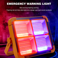 Projecteur solaire LED portable rechargeable RGB haute puissance ABS pour camping extérieur, étanche IP67, 100W, 200W, 400W, 600W, 800W, 1000W