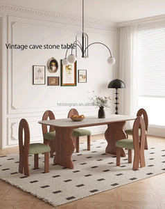 Juego de Mesa y Sillas de Comedor de Madera Maciza de Lujo, Estilo Europeo Moderno, Plegable, Diseño Bauhaus, Muebles Rectangulares para Sala de Estar - Product Image 1