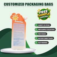 Pochette à bec verseur personnalisée en PET/PE, sac de recharge anti-fuite, Doypack autoportant pour lotion solaire pour enfants